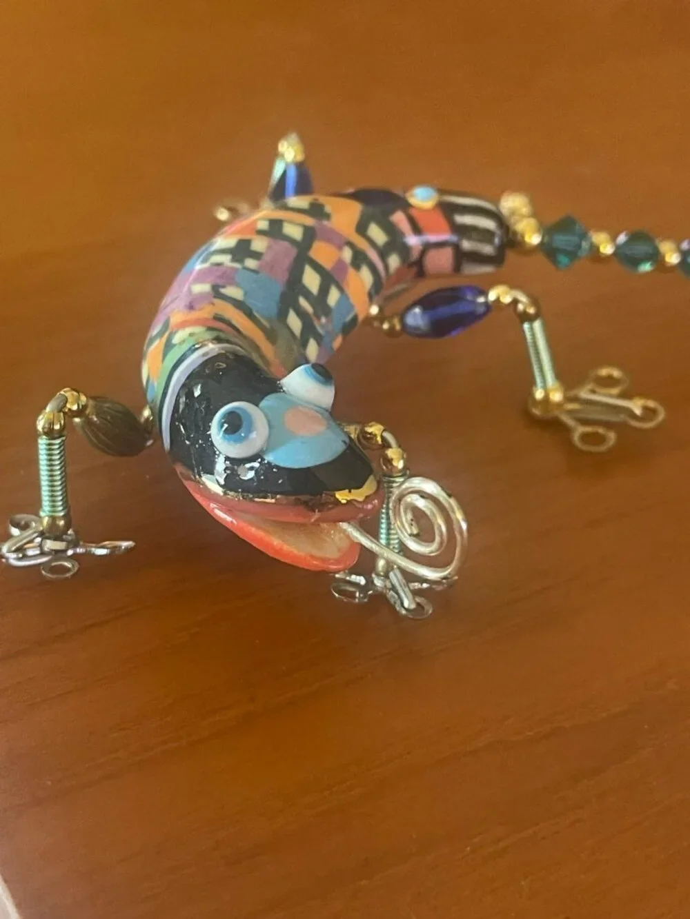 Cynthia Chuang & Erh-Ping Hand-Made Porcelain Chameleon Lizard Brooch Pin